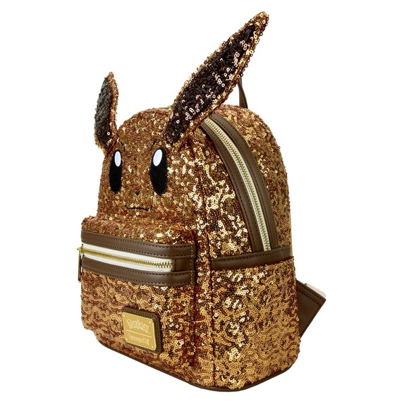 Loungefly Pokemon Gold Sequin Eevee Backpack - Picture 2 of 5